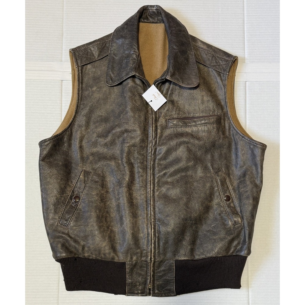 GOLDEN BEAR SPORTSWEAR San Francisco CA - Men's Vintage‎ Leather Vest - Large